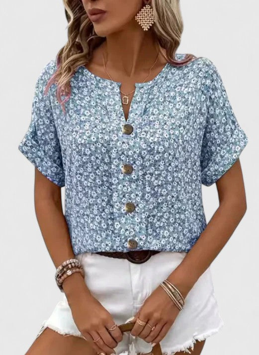 Coralie | Top Floral Elegante de Verano