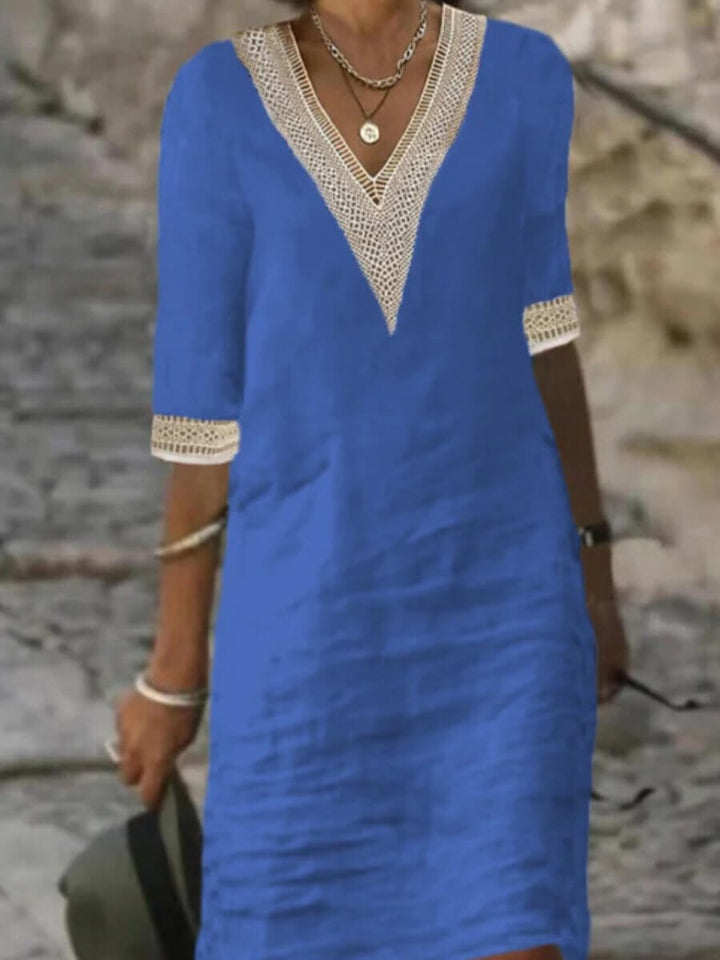 Camila - Vestido casual de algodón y lino