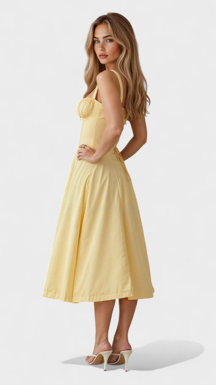 Carolina - Vestido floral con corsé ajustado