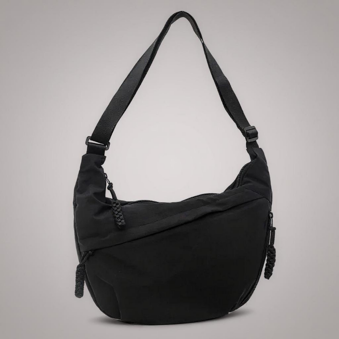 Bolso de hombro media luna negro Lena