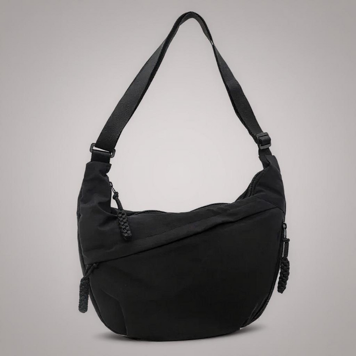 Bolso de hombro media luna negro Lena