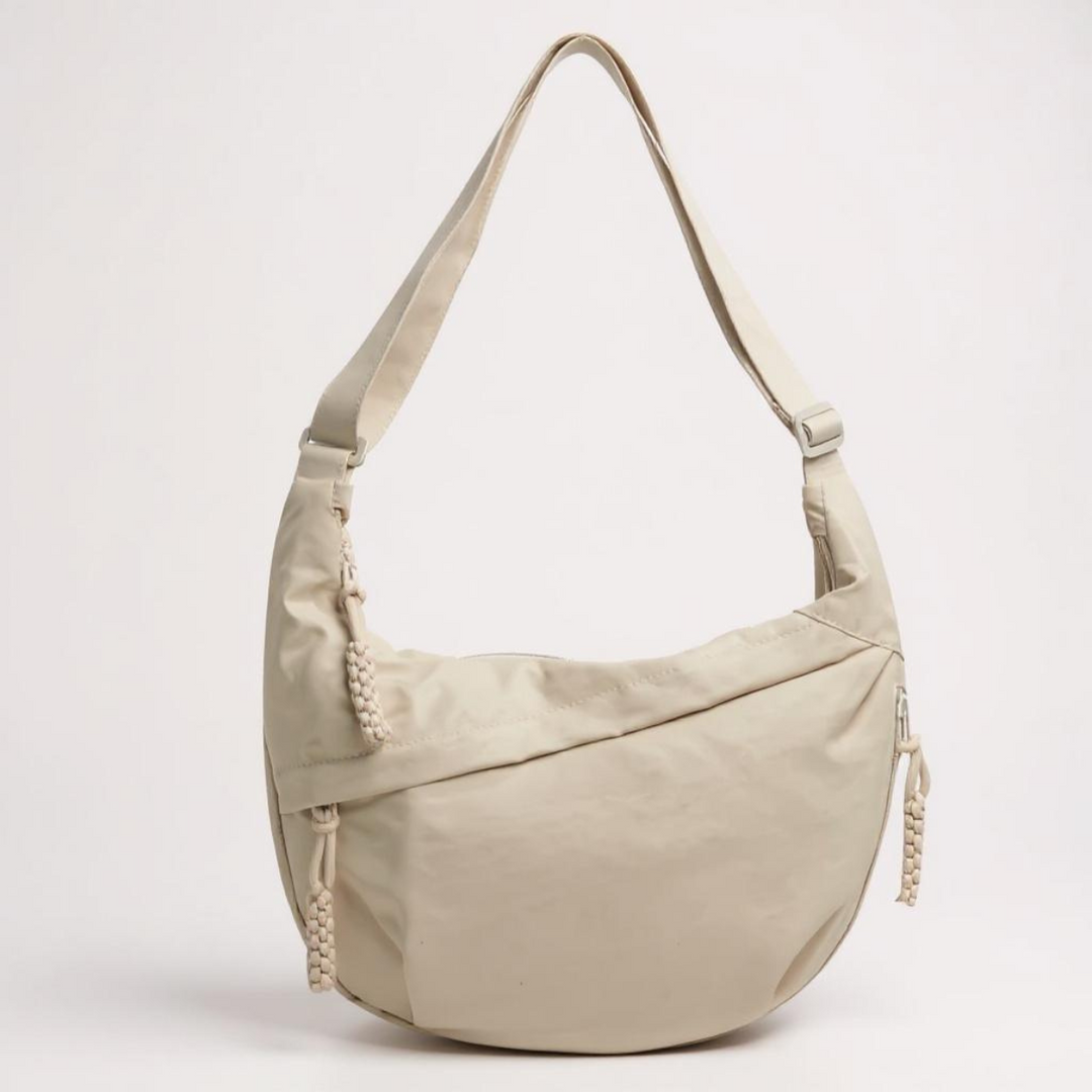 Bolso de hombro media luna beige Ana