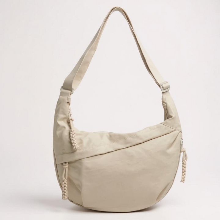 Bolso de hombro media luna beige Ana