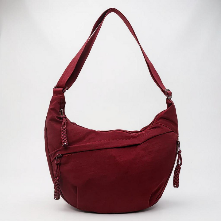 Bolso de hombro media luna burdeos Marina