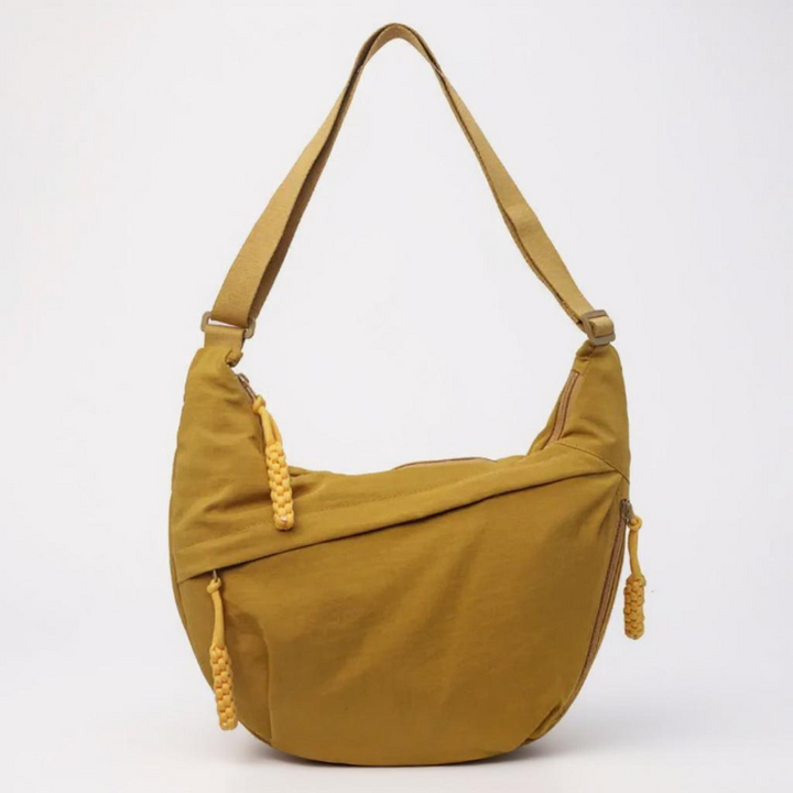 Bolso de hombro media luna mostaza Juana