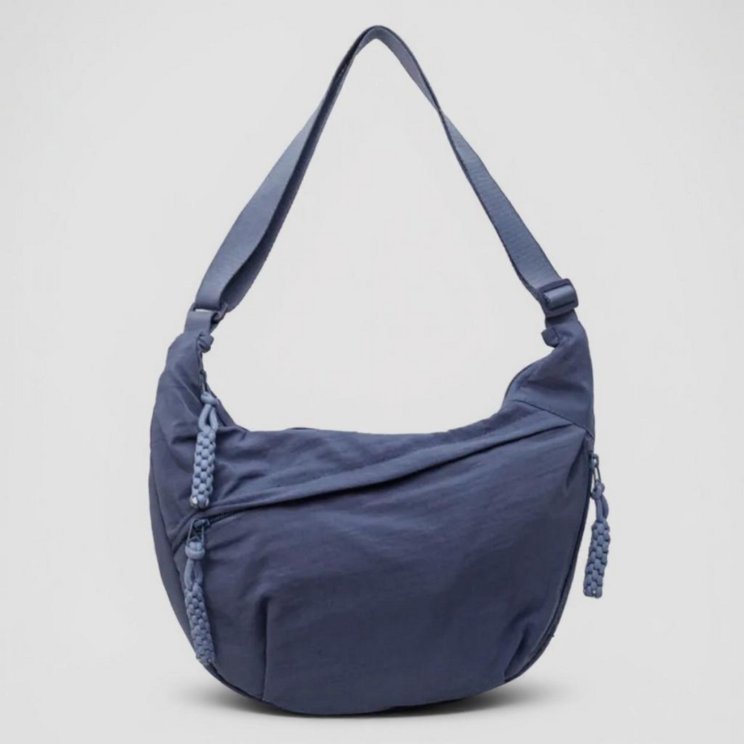 Bolso de hombro media luna azul Frida