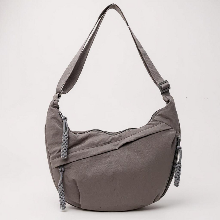 Bolso de hombro media luna gris Greta