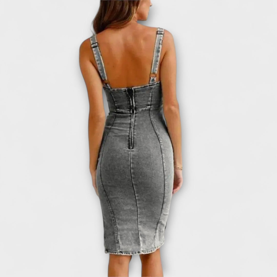 Anna - Vestido de mezclilla con tirantes ajustables Mujer