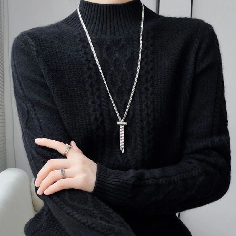Blanche | Jersey de cuello alto de punto de ochos