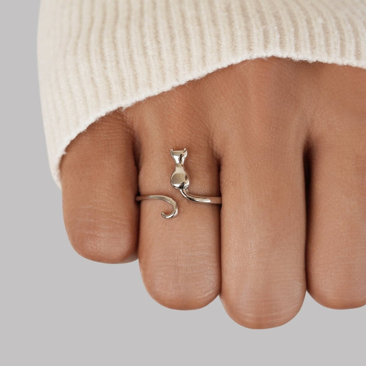 Anillo de Plata Gato de Medianoche