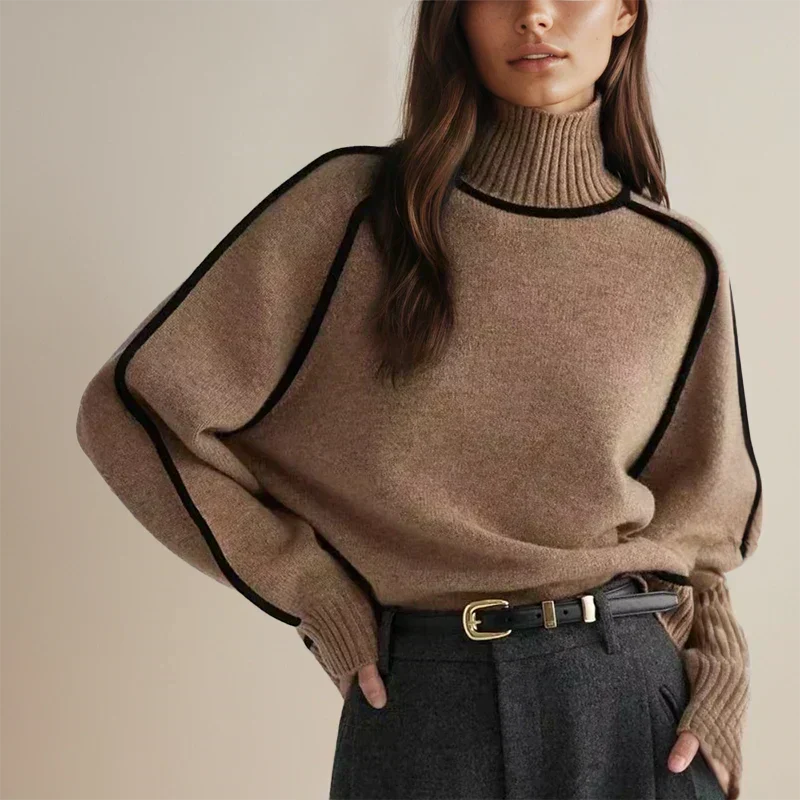 Edith | Jersey de cuello alto de mezcla de algodón
