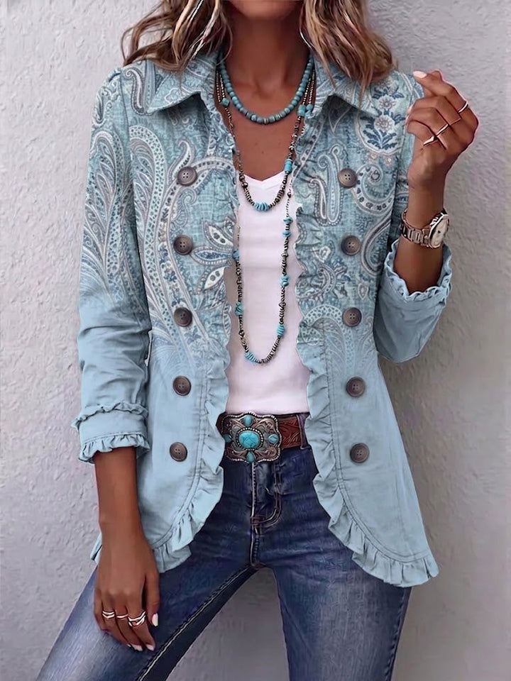 Isabella | Chaqueta Vintage de Cachemira con Volantes