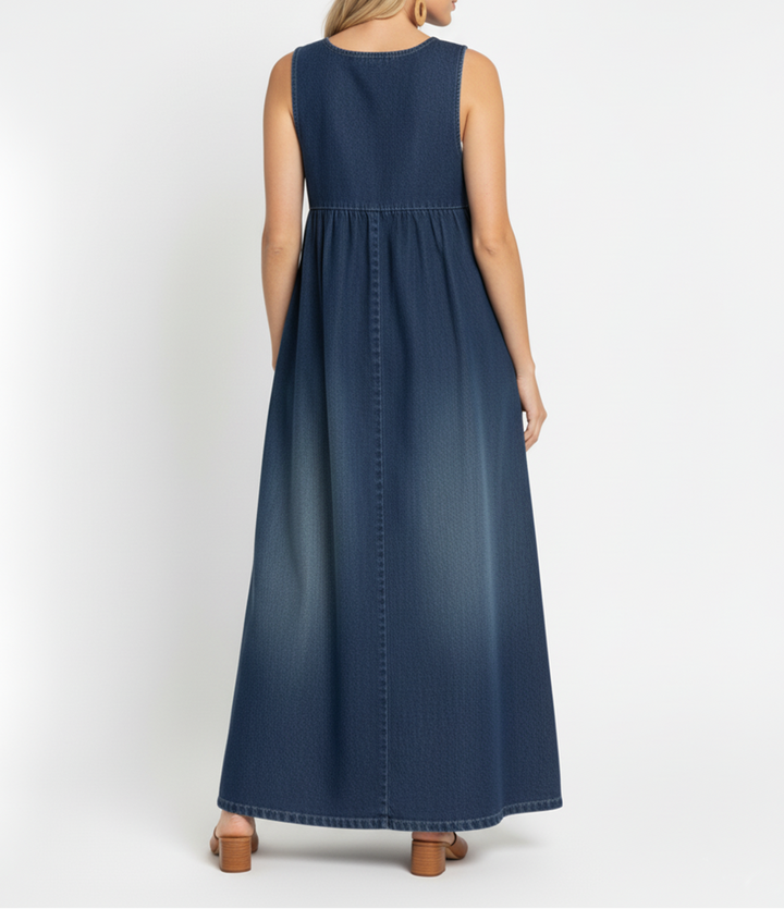 Iva - Vestido Maxi de Denim Vintage | Estilo Parisino