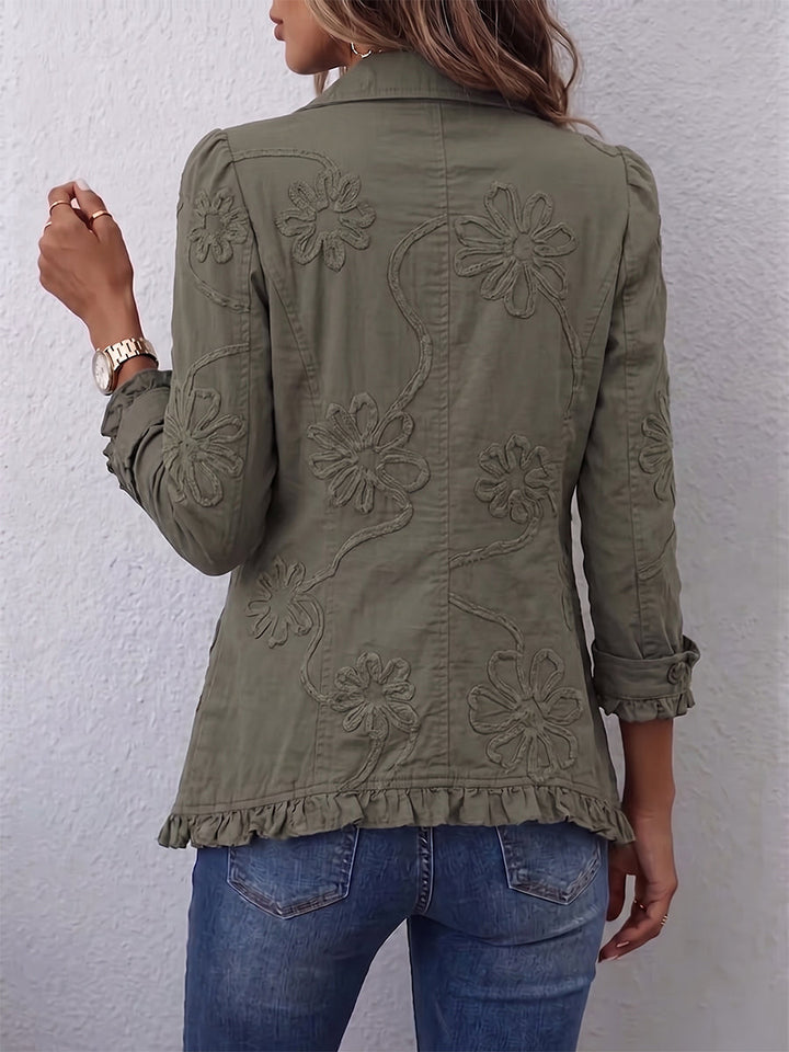 Coraleen | Chaqueta Utility Bordada con Flores