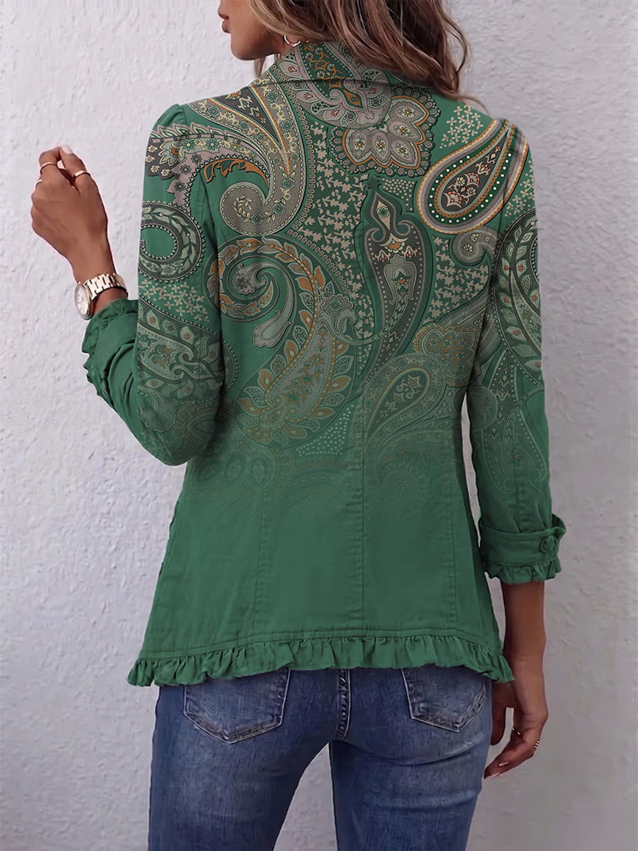 Aria | Chaqueta Boho de Cachemira con Volantes