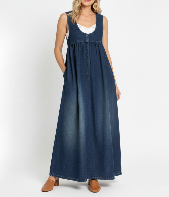 Iva - Vestido Maxi de Denim Vintage | Estilo Parisino