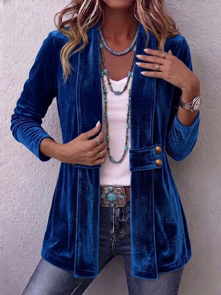 Avery | Chaqueta Vintage Abierta con Solapa y Botones