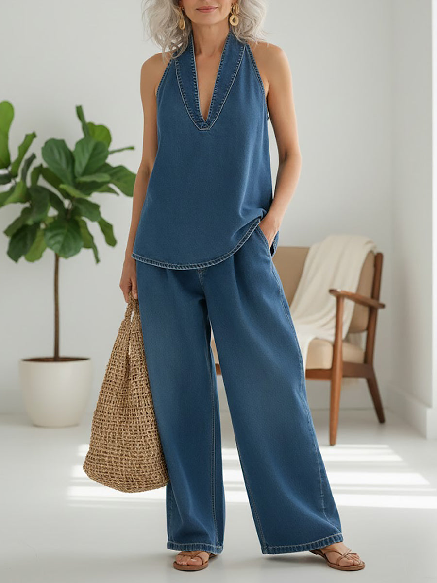 Louise - Conjunto de Dos Piezas de Denim | Comodidad y Estilo