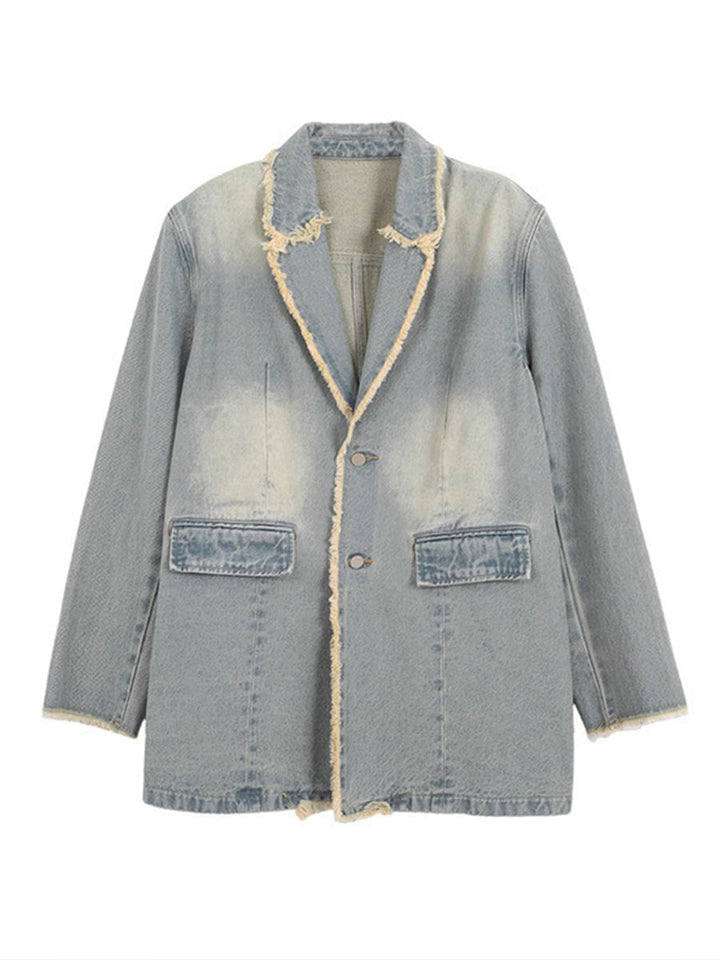 Hannah | Blazer Oversize Vintage con Bordes Deshilachados