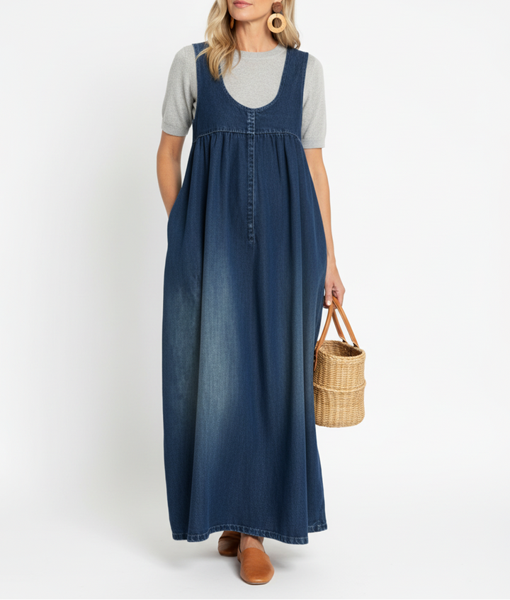 Iva - Vestido Maxi de Denim Vintage | Estilo Parisino