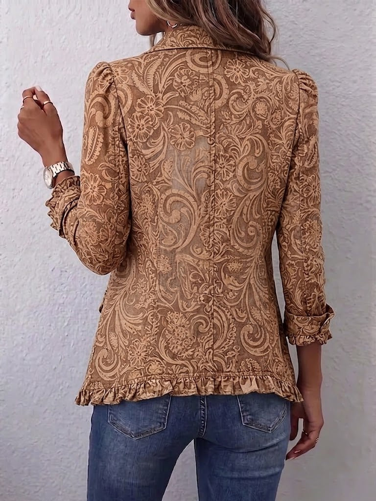 Madison | Chaqueta Boho Vintage de Flores con Volantes