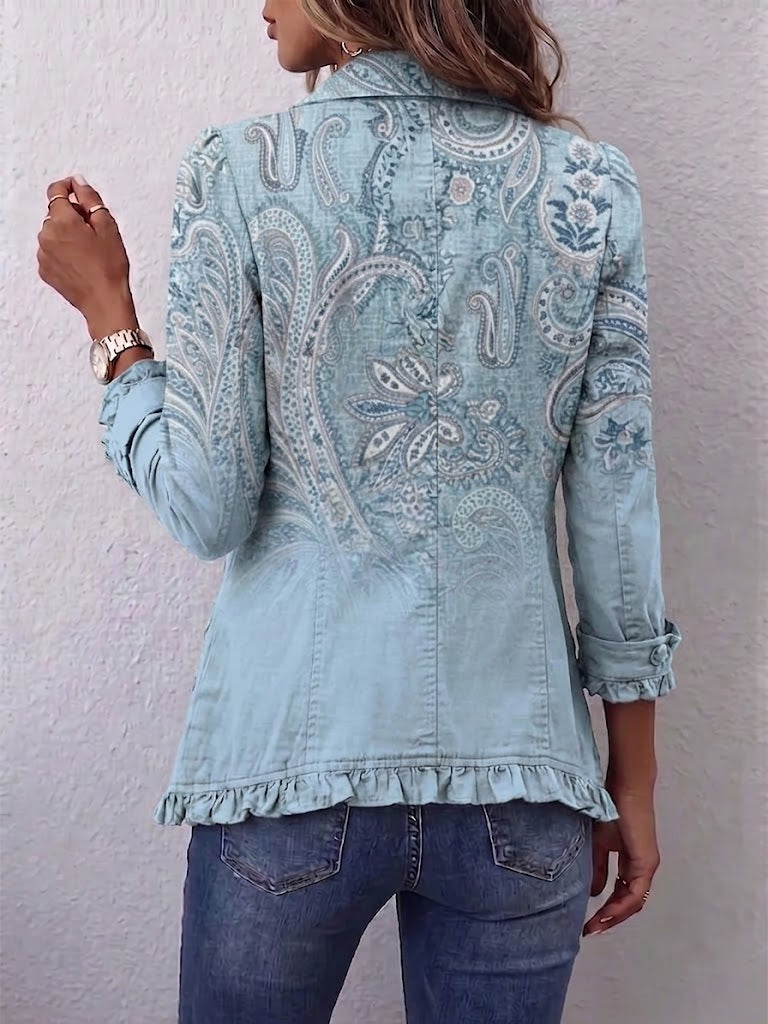 Isabella | Chaqueta Vintage de Cachemira con Volantes