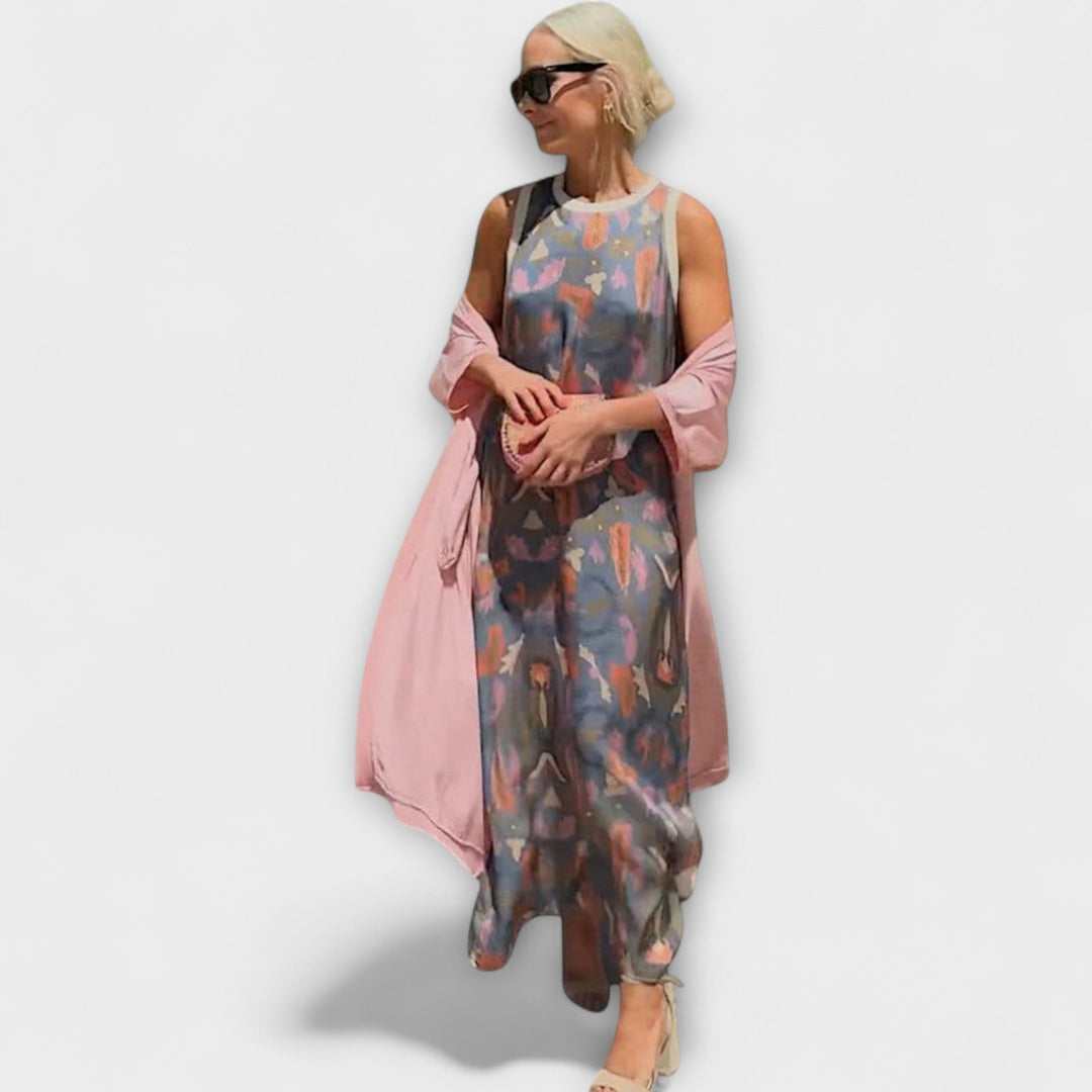 Julia – Vestido maxi com casaco a condizer