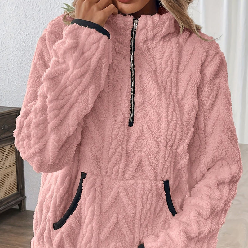 Harper - Sudadera suave con media cremallera