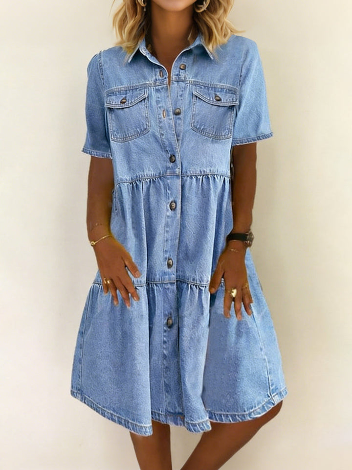 Sabine - Vestido de Jean Casual Elegante | Efecto Silueta
