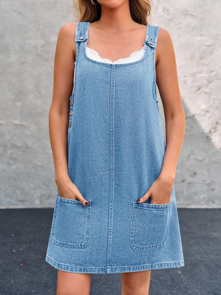 Irís - Vestido de Tirantes de Denim Casual | Efecto Silueta