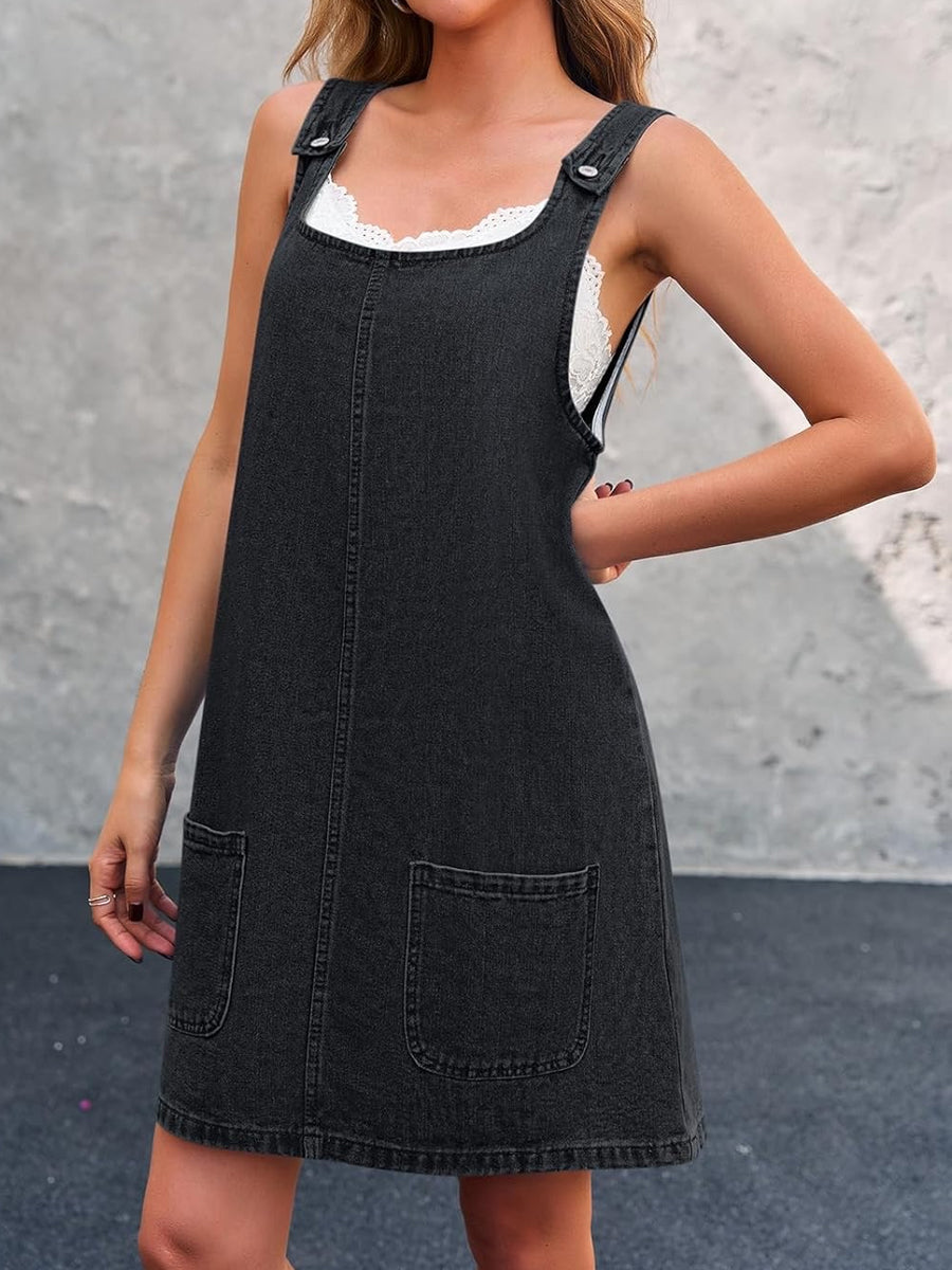Irís - Vestido de Tirantes de Denim Casual | Efecto Silueta