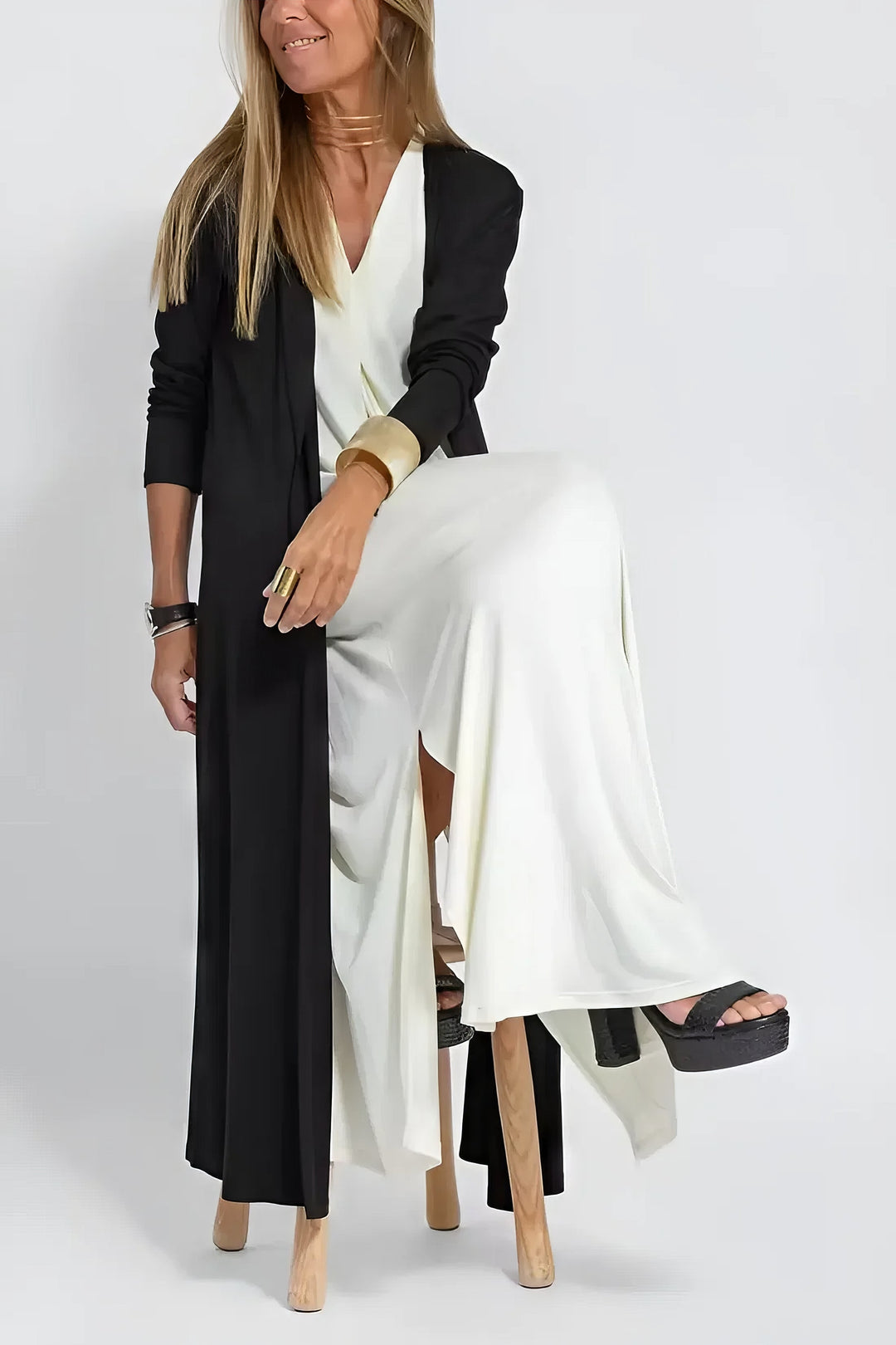 Ava™ | Vestido largo elegante + cárdigan