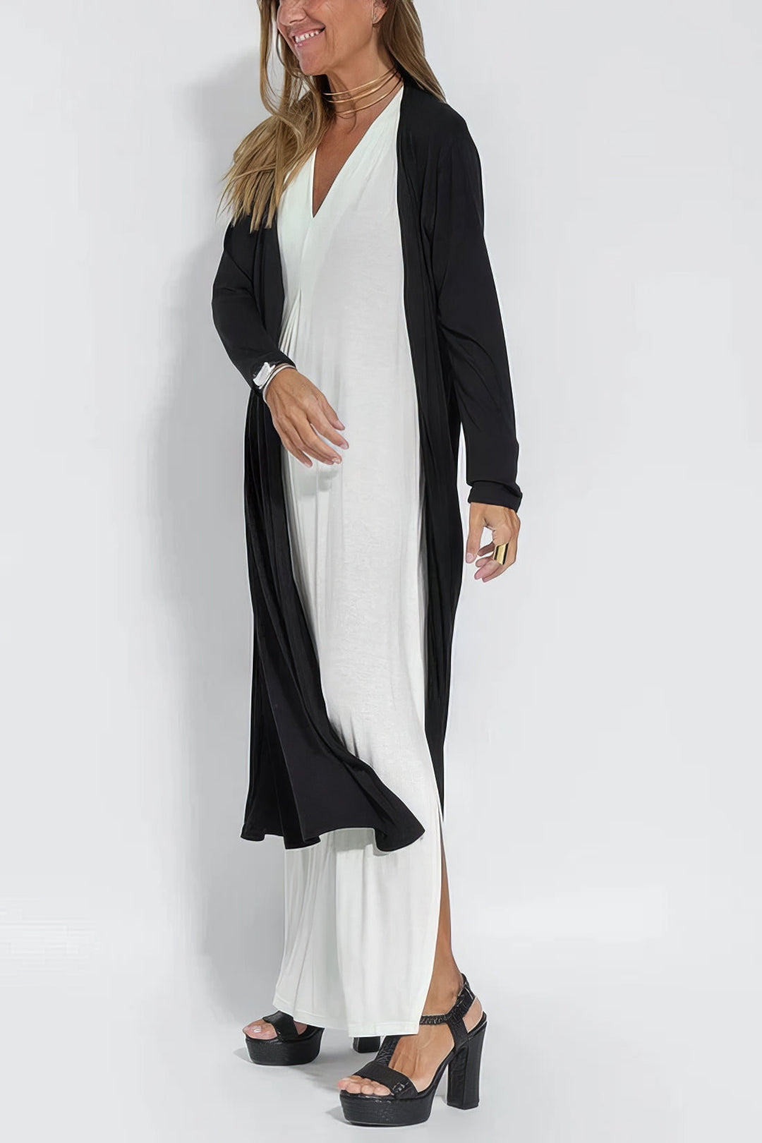 Ava™ | Vestido largo elegante + cárdigan