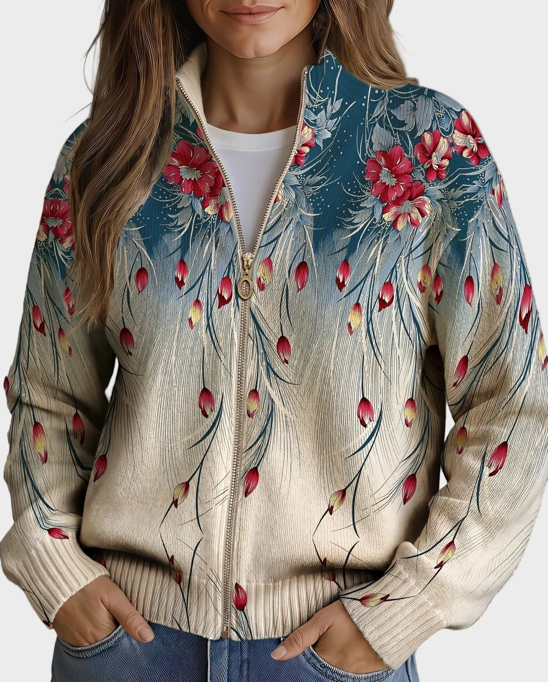 Zillah - Impresión degradada de plumas florales